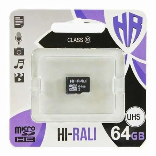 Карта пам'яті microSDXC Hi-Rali 64Gb 10 class