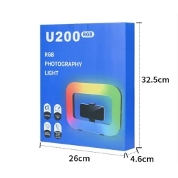 Кільцева LED-лампа з пультом для смартфона та тримачем RGB U200
