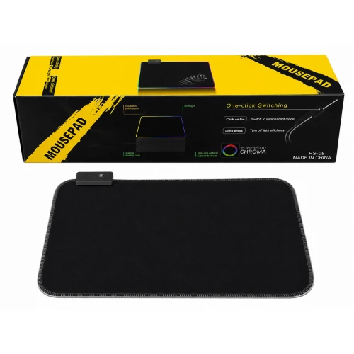 Килимок для миші RS-08 RGB з підсвічуванням (25x35x3mm)