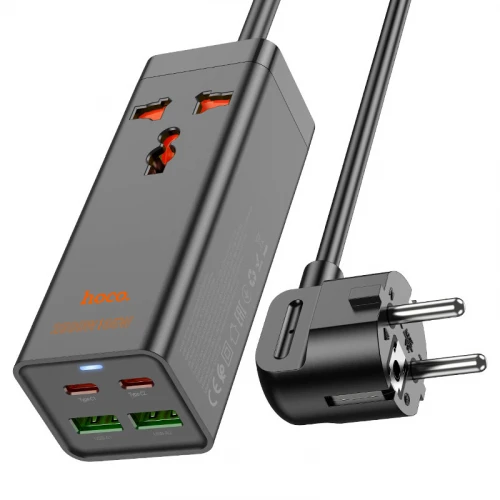 Мережевий фільтр 4Port Hoco AC10A 2USB + 2USB-C 220V 65W PD