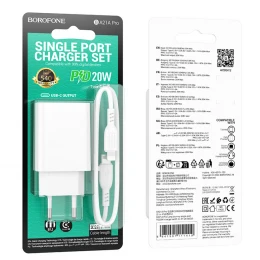 МЗП 1Port Borofone BA21A Pro USB PD 20W Type-C to Lightning
