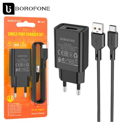 МЗП 1Port Borofone BA68A USB 2.1A USB to Type-C