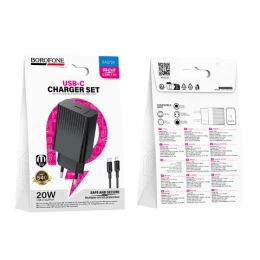 МЗП 1Port Borofone BAS73A Source USB-C PD 20W Type-C to Lightning
