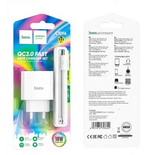 МЗП 1Port Hoco C109A Fighter USB 10.5W USB to Micro