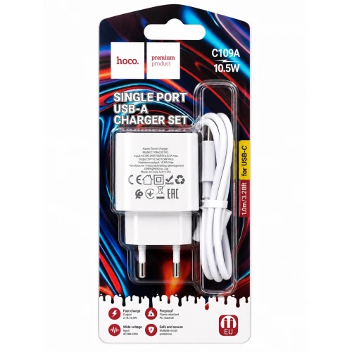 МЗП 1Port Hoco C109A USB 10.5W USB to Type-C