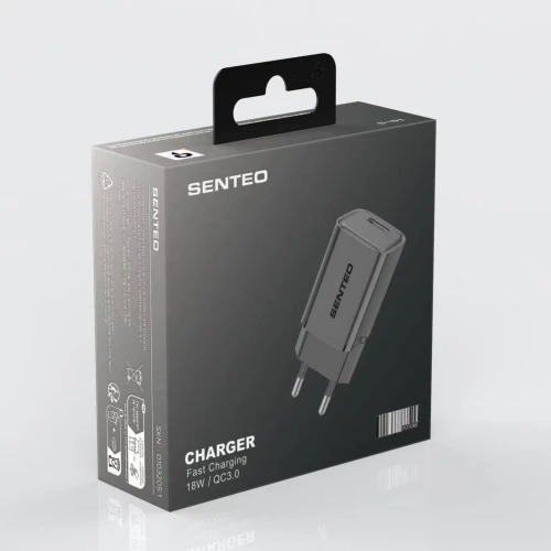 МЗП 1Port SENTEO S-01 USB QC3.0 18W (CE Сертификат)