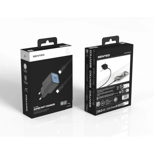 МЗП 1Port SENTEO Z-16c USB-C PD 30W Type-C to Type-C (CE Сертификат)