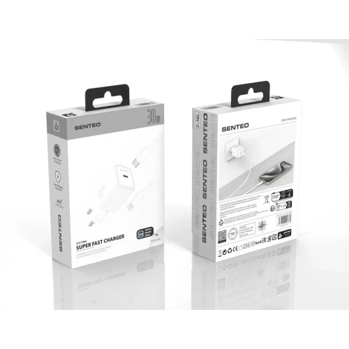 МЗП 1Port SENTEO Z-16L USB-C PD 30W Type-C to Lightning (CE Сертификат)