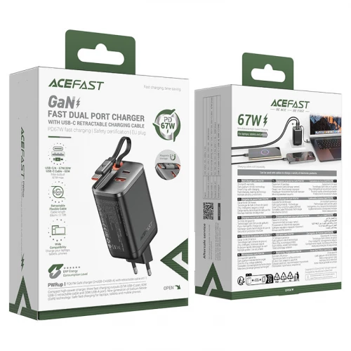 МЗП 2Port Acefast A111 USB+USB-C PD3.0 67W Type-C