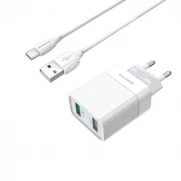 МЗП 2Port Borofone BA39A Speedway USB QC3.0 USB to Type-C