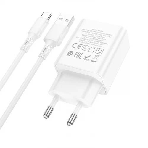 МЗП 2Port Borofone BA70A Quick 2USB + USB-C 20W USB to Type-C