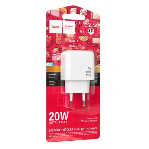 МЗП 2Port Hoco CS54A Surplus USB+USB-C PD/QC 20W