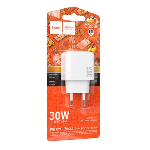 МЗП 2Port Hoco CS55A Surplus USB+USB-C PD/QC 30W