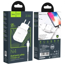 МЗП 2Port Hoco N4 2USB 2.4A USB to Lightning