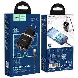 МЗП 2Port Hoco N4 2USB 2.4A USB to Type-C