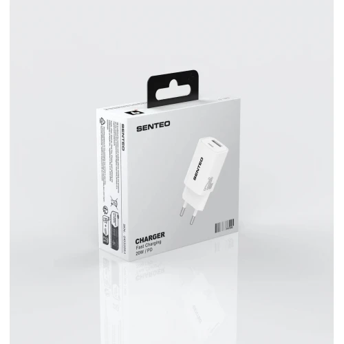 МЗП 2Port SENTEO S-03 USB+USB-C PD/QC3.0 20W (CE Сертификат)