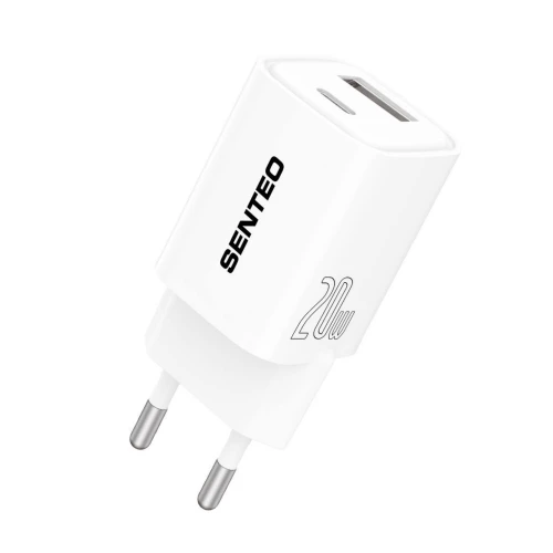 МЗП 2Port SENTEO S-03 USB+USB-C PD/QC3.0 20W (CE Сертификат)