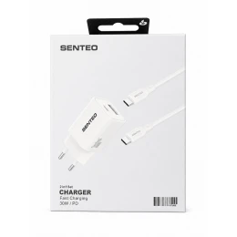 МЗП 2Port SENTEO S-04C USB+USB-C PD/QC3.0 30W Type-C to Type-C (CE Сертификат)