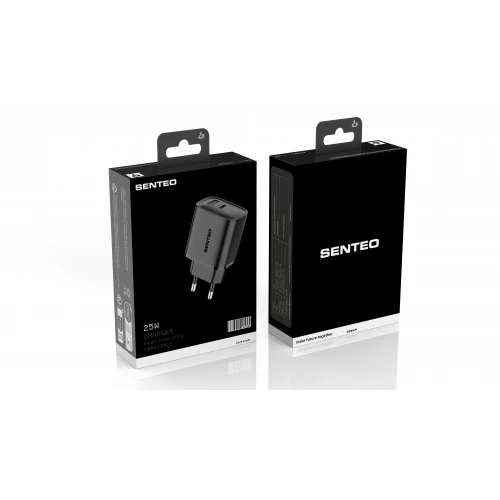 МЗП 2Port SENTEO T-04 version2 USB+USB-C PD/QC3.0 25W (CE Сертификат)