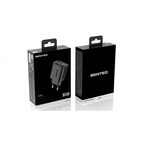 МЗП 2Port SENTEO T-06 version2 USB+USB-C PD/QC3.0 45W (CE Сертификат)