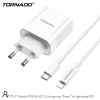 МЗП 2Port Tornado TD-17 USB+USB-C 3A PD/QC3.0 20W Type-C to Lightning