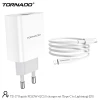МЗП 2Port Tornado TD-17 USB+USB-C 3A PD/QC3.0 20W Type-C to Lightning