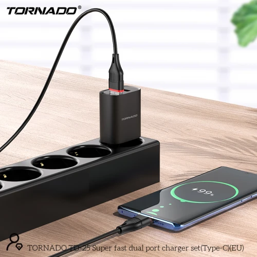 МЗП 2Port Tornado TD-25 2USB 2.1A USB to Type-C