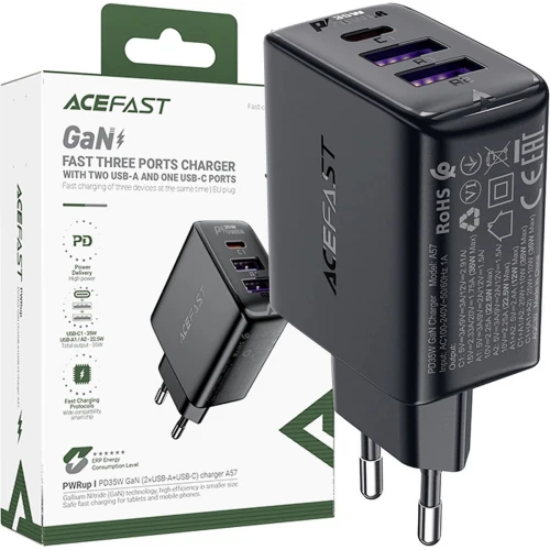 МЗП 3Port Acefast A57 2USB + USB-C GaN PD 35W