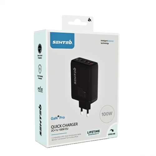 МЗП 3Port SENTEO Z-11 USB+2USB-C PD3.0/QC3.0 100W (CE Сертификат)