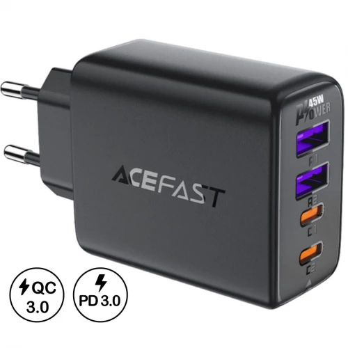 МЗП 4Port Acefast A61 2USB + 2USB-C GaN PD 45W