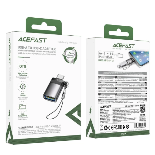 Перехідник Acefast digital display J7 USB to Type-C