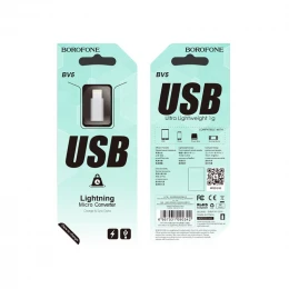 Перехідник Borofone BV5 MicroUSB to Lightning