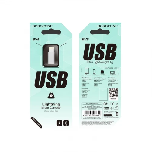 Перехідник Borofone BV5 MicroUSB to Lightning