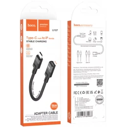 Перехідник Hoco U107 Type-C to Lightning(P+M) 10см