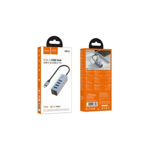 USB HUB Hoco 4in1 adapter HB1C Type-C to 4xUSB3.0