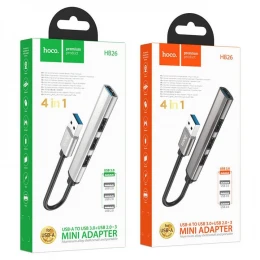 USB HUB Hoco 4in1 adapter HB26 USB to USB3.0+3xUSB2.0