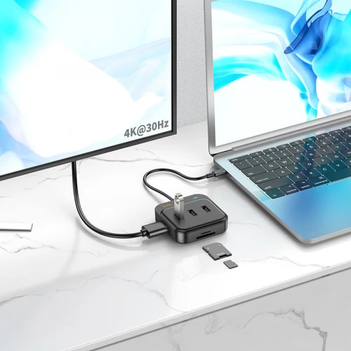 USB HUB Hoco HB38 Type-C to HDTV + SD / TF + USB-A3.0 + 2 × USB-A2.0 + Type-C