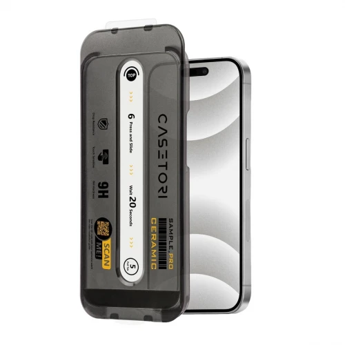 Захисне скло CASETORI Sample PRO Ceramic with applicator for Apple iPhone 16 Pro (в упаковці)