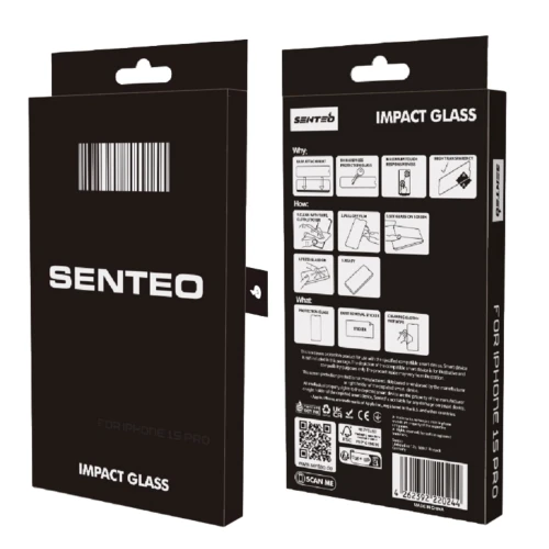 Захисне скло SENTEO 9H Shock Resistant for Apple iPhone 15 | iPhone 16 (в упаковці)